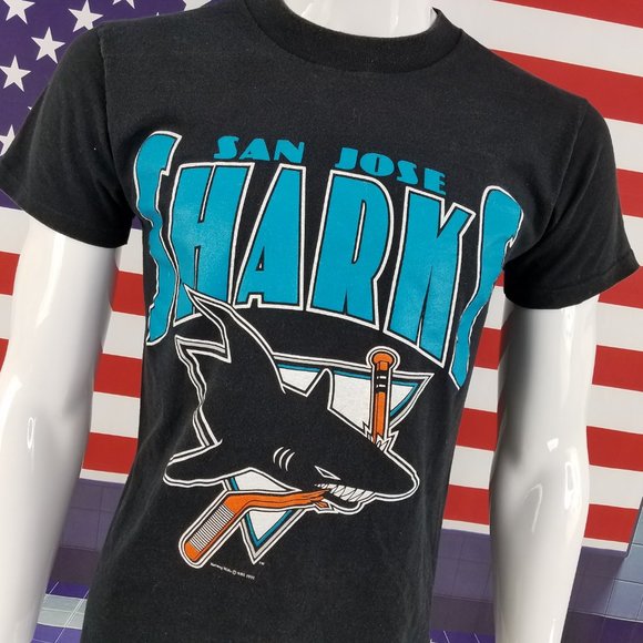 San Jose Sharks T-Shirt Vintage 1991 NHL Shirt - Picture 4 of 8
